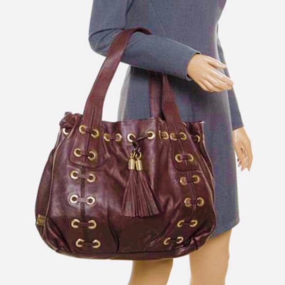 Michael Kors Vintage 2006” Astor Grommet Laced Large Leather Hobo Bag - Picture 2 of 15